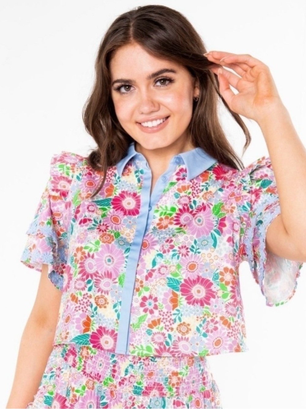 NWT Alden Adair Women’s Austin Top Happy Daze Multicolor Floral Pattern